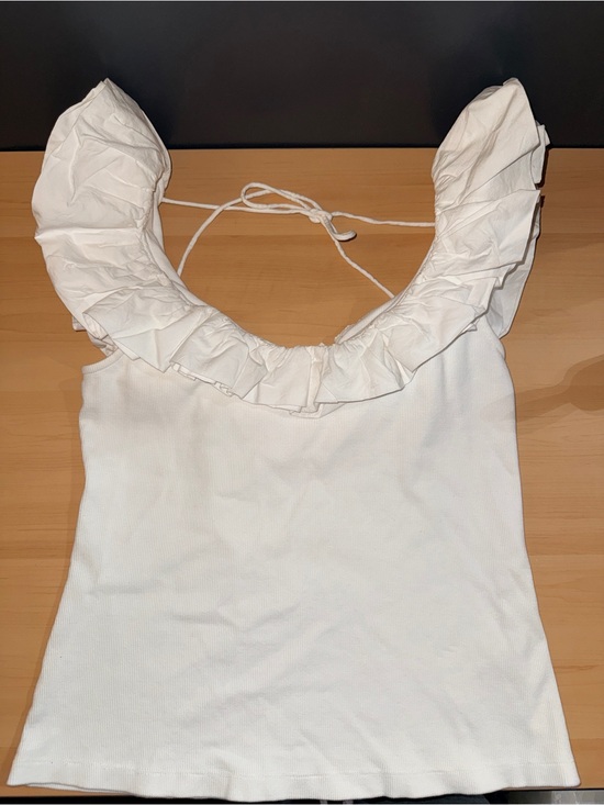 Anthropologie Tops - Anthropologie Maeve Ivory Ruffle-Trim Tank